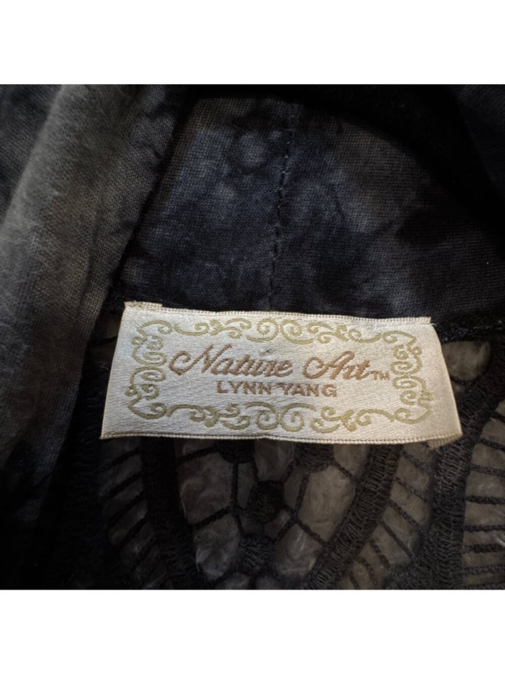 Nature Art Lynn Yang Tie Die Top Open Front Size M Whimsygoth Scarf Hem Lace - Picture 3 of 9